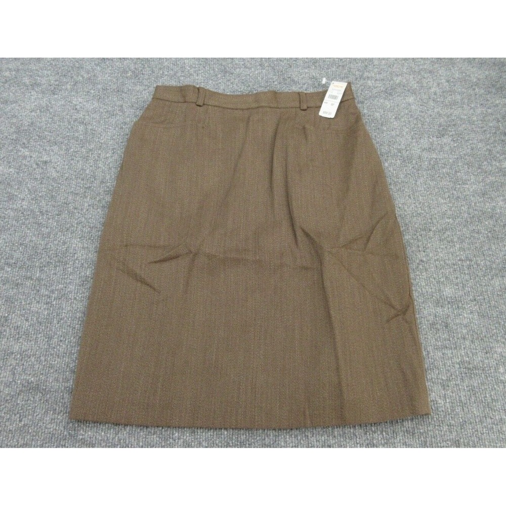 Talbots Womens Skirt NWT Regular Brown Wool Herringbone Pockets 6P